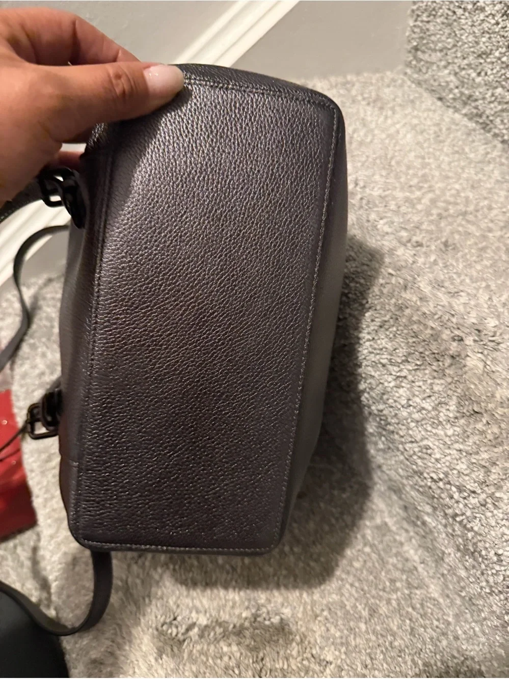 Coach Evie Backpack in metallic graphite polished pebble leather. - Picture 7 of 7